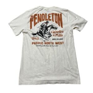 Pendleton Woolen Mills Graphic Cowboy Bronco Rodeo Horse T-Shirt Sz M 18 x 27